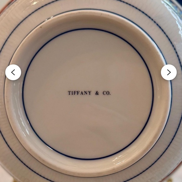 Tiffany & co Blue and Orange Floral Dinner Plate 2 plates - Picture 3 of 3